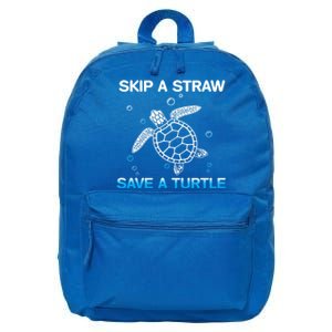 Skip A Straw Save A Turtle Tee Turtles Lovers Gift Cute Gift 16 in Basic Backpack