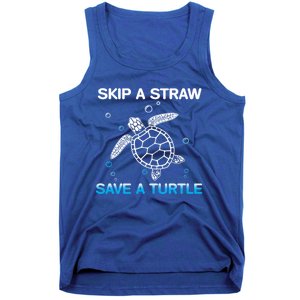 Skip A Straw Save A Turtle Tee Turtles Lovers Gift Cute Gift Tank Top