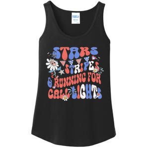 Stars And Stripes Running For Call Lights 4th Of July Nurse Ladies Essential Tank