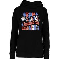 Stars And Stripes Running For Call Lights 4th Of July Nurse Womens Funnel Neck Pullover Hood