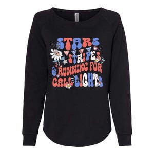 Stars And Stripes Running For Call Lights 4th Of July Nurse Womens California Wash Sweatshirt