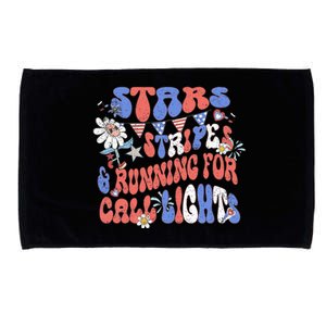 Stars And Stripes Running For Call Lights 4th Of July Nurse Microfiber Hand Towel