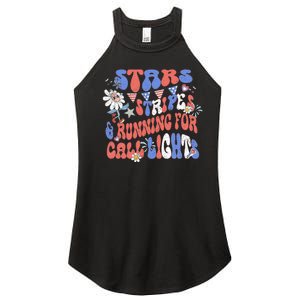 Stars And Stripes Running For Call Lights 4th Of July Nurse Women's Perfect Tri Rocker Tank