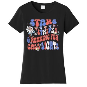 Stars And Stripes Running For Call Lights 4th Of July Nurse Women's T-Shirt