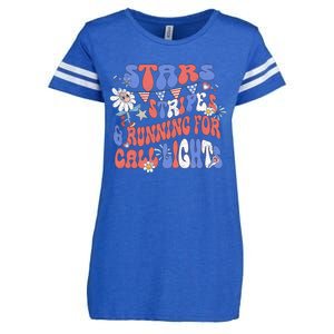 Stars And Stripes Running For Call Lights 4th Of July Nurse Enza Ladies Jersey Football T-Shirt