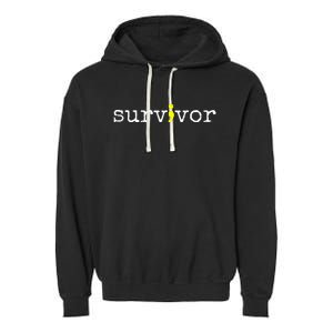 Suicide Awareness Support Symbol Recovery Survivor Semicolon Garment-Dyed Fleece Hoodie