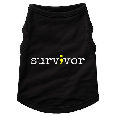 Suicide Awareness Support Symbol Recovery Survivor Semicolon Doggie Tank