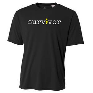 Suicide Awareness Support Symbol Recovery Survivor Semicolon Cooling Performance Crew T-Shirt