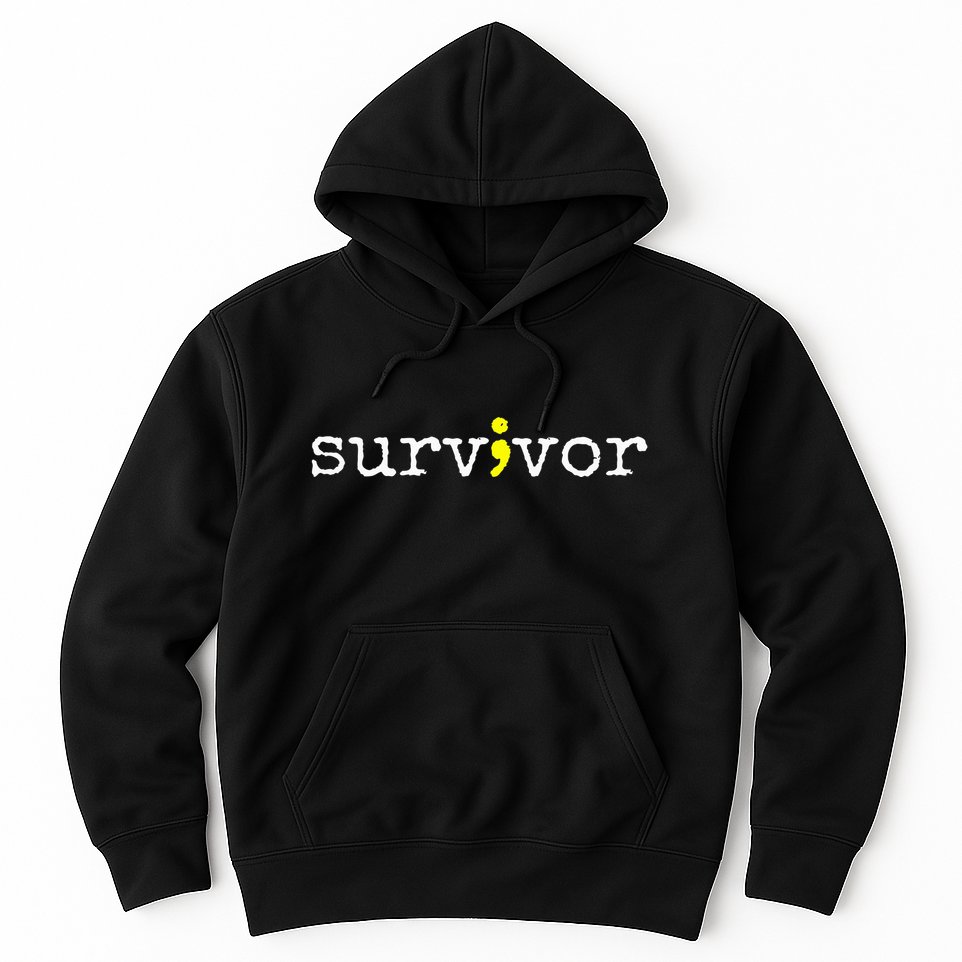 Suicide Awareness Support Symbol Recovery Survivor Semicolon Hoodie