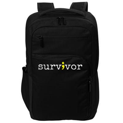 Suicide Awareness Support Symbol Recovery Survivor Semicolon Impact Tech Backpack