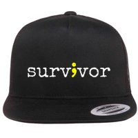 Suicide Awareness Support Symbol Recovery Survivor Semicolon Flat Bill Trucker Hat