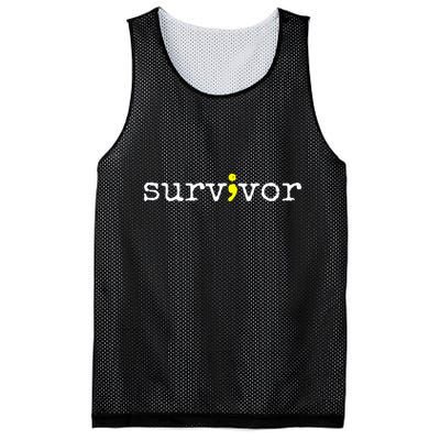 Suicide Awareness Support Symbol Recovery Survivor Semicolon Mesh Reversible Basketball Jersey Tank