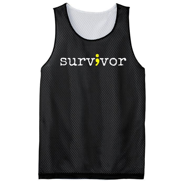 Suicide Awareness Support Symbol Recovery Survivor Semicolon Mesh Reversible Basketball Jersey Tank