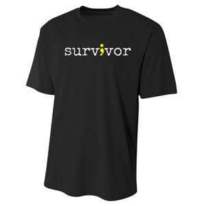 Suicide Awareness Support Symbol Recovery Survivor Semicolon Performance Sprint T-Shirt