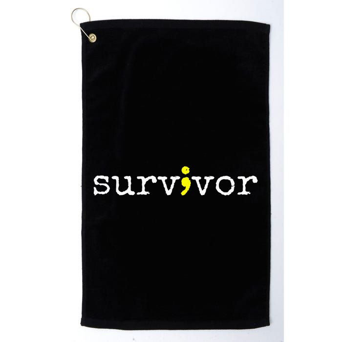 Suicide Awareness Support Symbol Recovery Survivor Semicolon Golf Towel