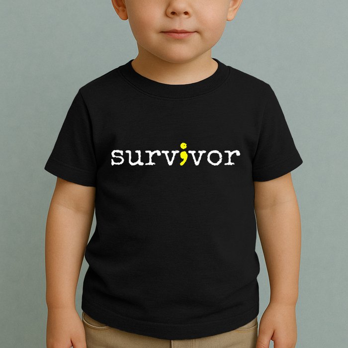 Suicide Awareness Support Symbol Recovery Survivor Semicolon Toddler T-Shirt