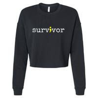 Suicide Awareness Support Symbol Recovery Survivor Semicolon Cropped Pullover Crew