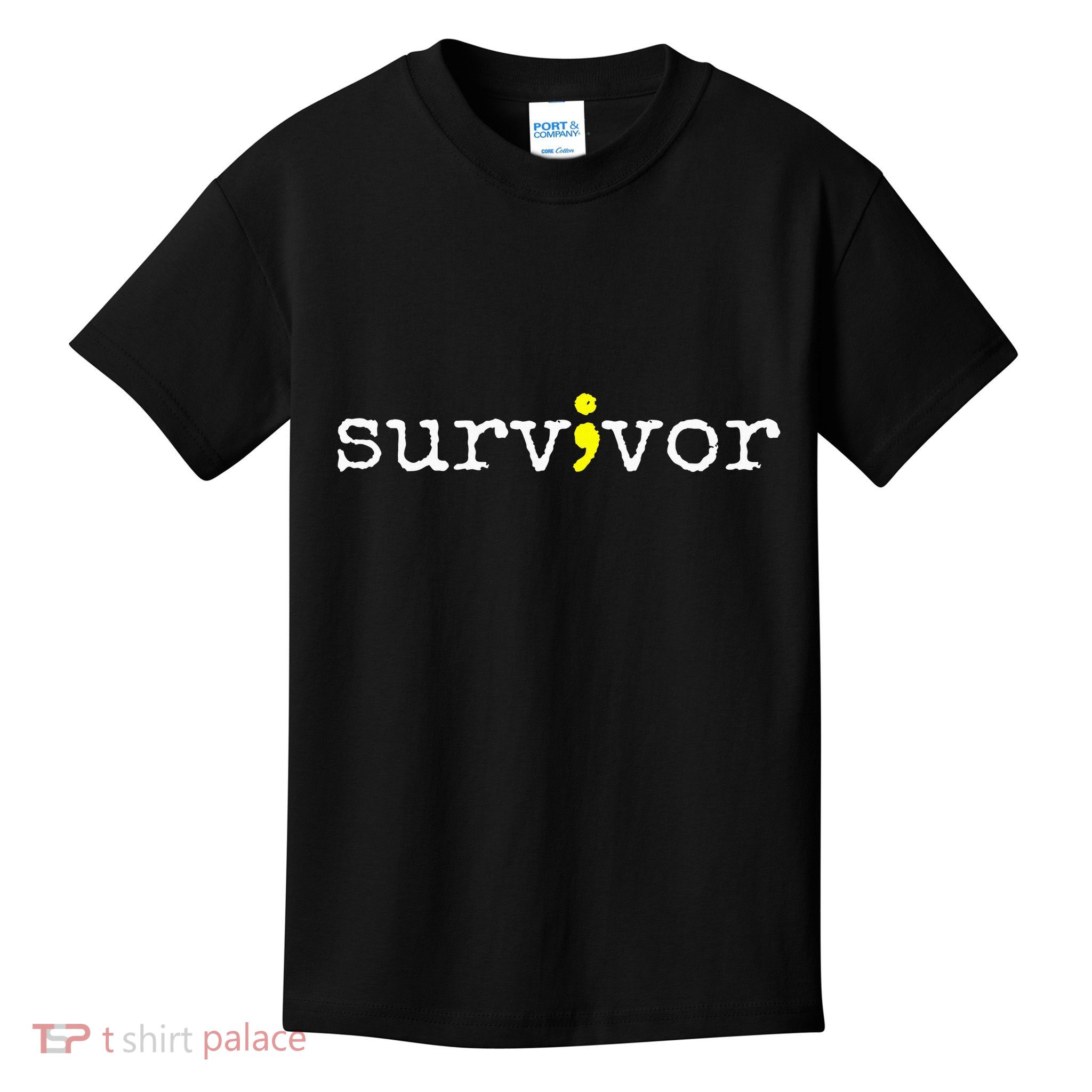 Suicide Awareness Support Symbol Recovery Survivor Semicolon Kids T-Shirt