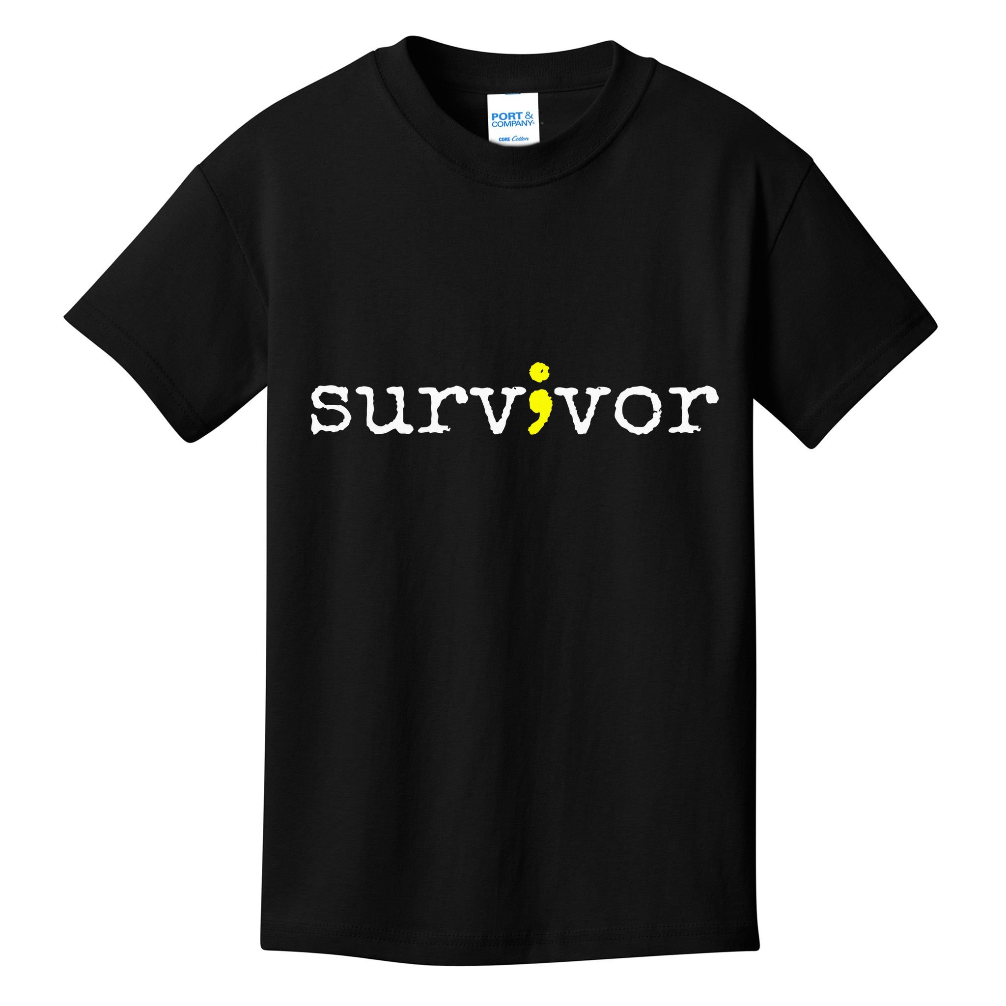 Suicide Awareness Support Symbol Recovery Survivor Semicolon Kids T-Shirt