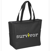 Suicide Awareness Support Symbol Recovery Survivor Semicolon Zip Tote Bag