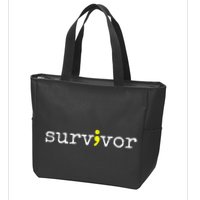 Suicide Awareness Support Symbol Recovery Survivor Semicolon Zip Tote Bag