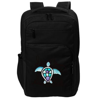 Skip A Straw Save A Turtle Watercolor Gift Impact Tech Backpack