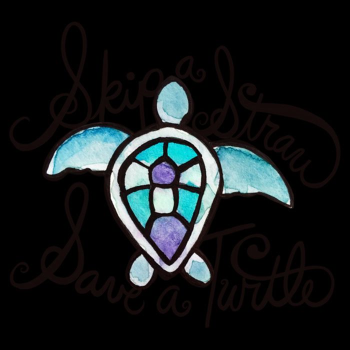 Skip A Straw Save A Turtle Watercolor Gift Backpack