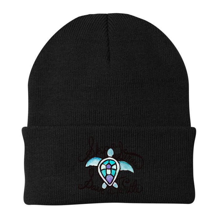 Skip A Straw Save A Turtle Watercolor Gift Beanie