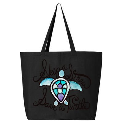 Skip A Straw Save A Turtle Watercolor Gift 25L Jumbo Tote