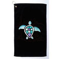 Skip A Straw Save A Turtle Watercolor Gift Golf Towel