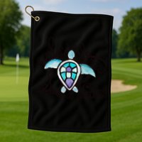 Skip A Straw Save A Turtle Watercolor Gift Golf Towel