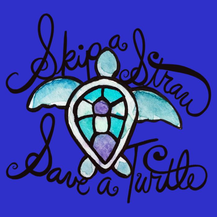 Skip A Straw Save A Turtle Watercolor Gift Hoodie