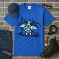 Skip A Straw Save A Turtle Watercolor Gift Tall T-Shirt
