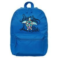 Skip A Straw Save A Turtle Watercolor Gift 16 in Basic Backpack