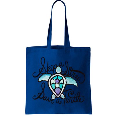 Skip A Straw Save A Turtle Watercolor Gift Bag
