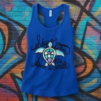 Skip A Straw Save A Turtle Watercolor Gift Womens Tank Top