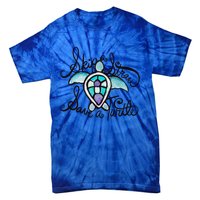 Skip A Straw Save A Turtle Watercolor Gift Tie-Dye T-Shirt