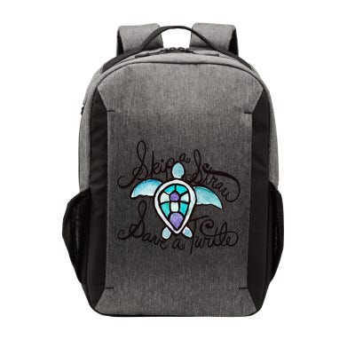 Skip A Straw Save A Turtle Watercolor Gift Vector Backpack
