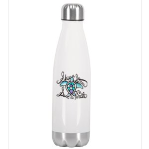 Skip A Straw Save A Turtle Watercolor Gift Stainless Steel Insulated Water Bottle