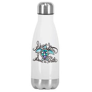 Skip A Straw Save A Turtle Watercolor Gift Stainless Steel Insulated Water Bottle