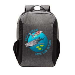 Skip A Straw Save Our Oceans Unisex Environt Awareness Gift Vector Backpack