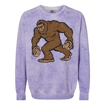 Sasquatch Bigfoot With Beer Kegs Colorblast Crewneck Sweatshirt