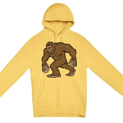 Sasquatch Bigfoot With Beer Kegs Premium Pullover Hoodie