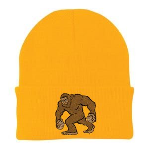 Sasquatch Bigfoot With Beer Kegs Knit Cap Winter Beanie