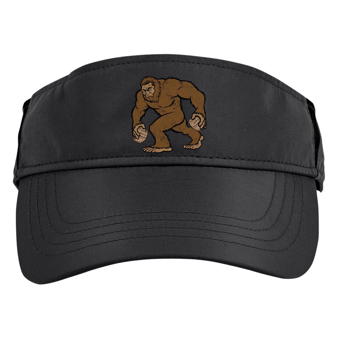 Sasquatch Bigfoot With Beer Kegs Adult Drive Performance Visor