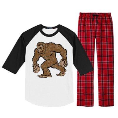 Sasquatch Bigfoot With Beer Kegs Raglan Sleeve Pajama Set