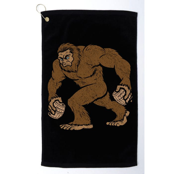 Sasquatch Bigfoot With Beer Kegs Golf Towel