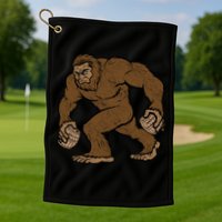 Sasquatch Bigfoot With Beer Kegs Golf Towel