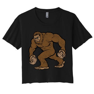 Sasquatch Bigfoot With Beer Kegs Crop Top