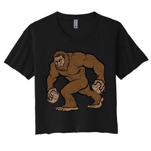 Sasquatch Bigfoot With Beer Kegs Crop Top